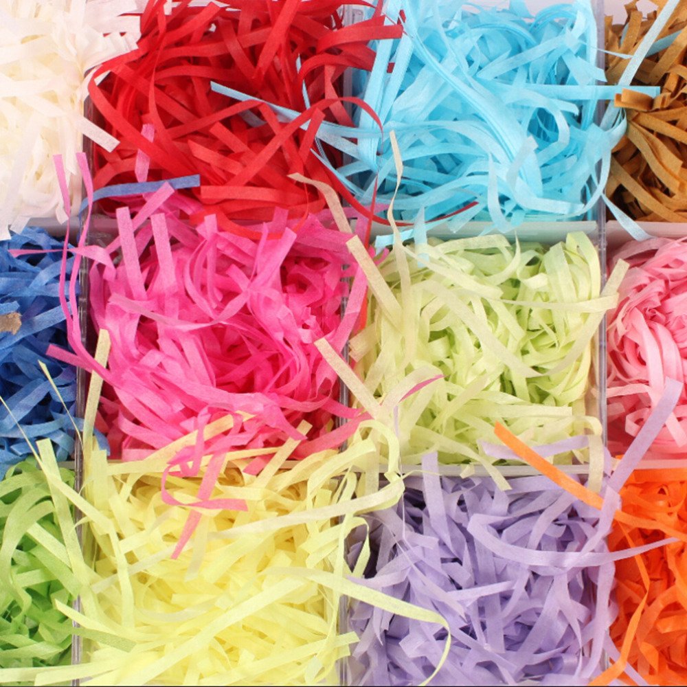 Generic LightBlue : 11 Color 20g Raffia Jute Wedding Party Gift Candy Packing Material Box Filler Supplies-image-43