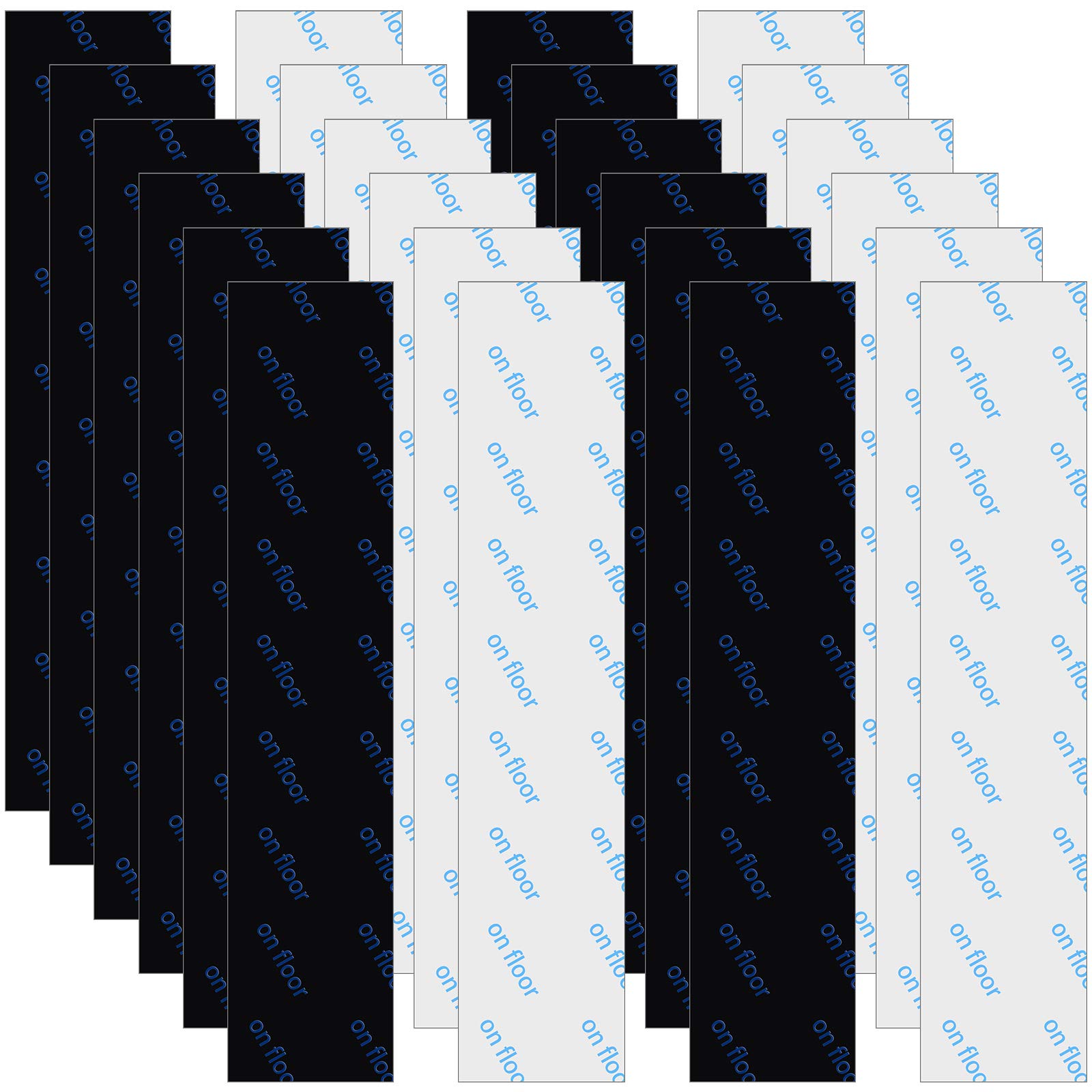 32 Pieces No Slip Pad No Curling Rug Tape Non-Slip Carpet Gripper Adhesive Straight Carpet Tape for Area Rugs, Black and White (Rectangle)