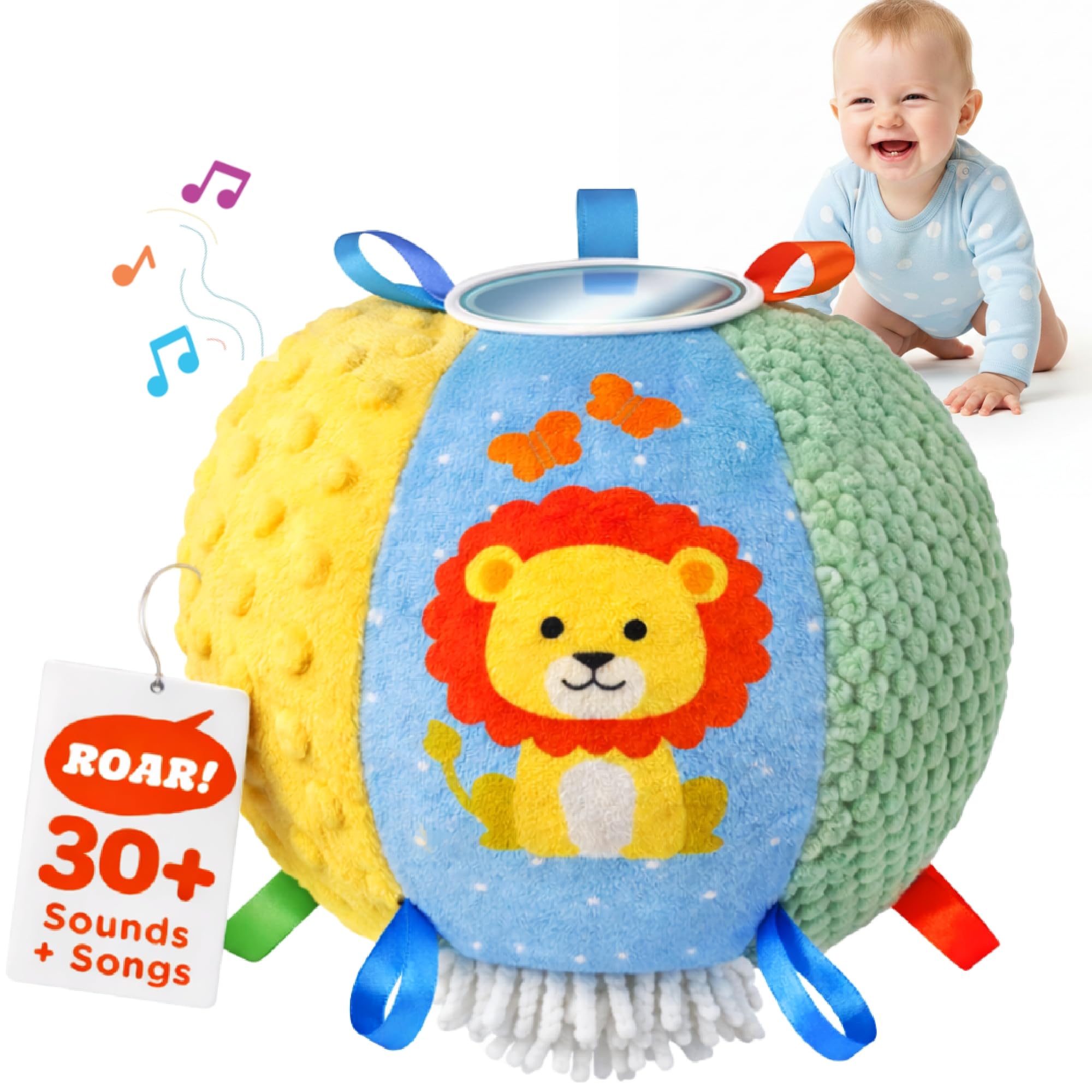 Move2Play, Hilariously Interactive Baby Ball with Music & Sound Effects | First Birthday Gift | Toddler Toy for Boys & Girls | Age 6, 9, 12, 18+ Month