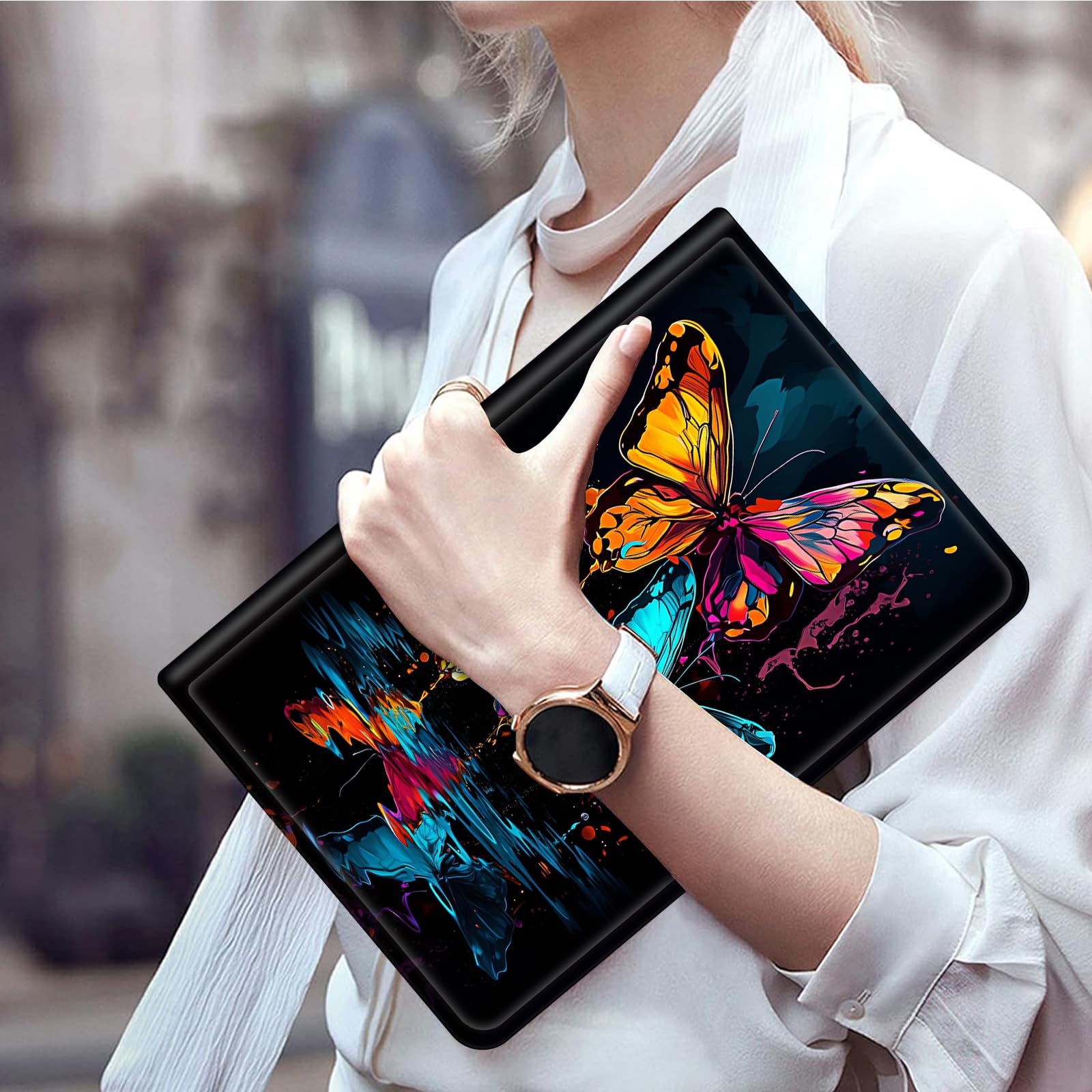 Funda para tablet Amazon Kindle Fire 7 (7 pulgadas, 9ª/7ª/5ª generación, versión 2019/2017/2015), funda protectora delgada de piel sintética con soporte ajustable con encendido y apagado automático
