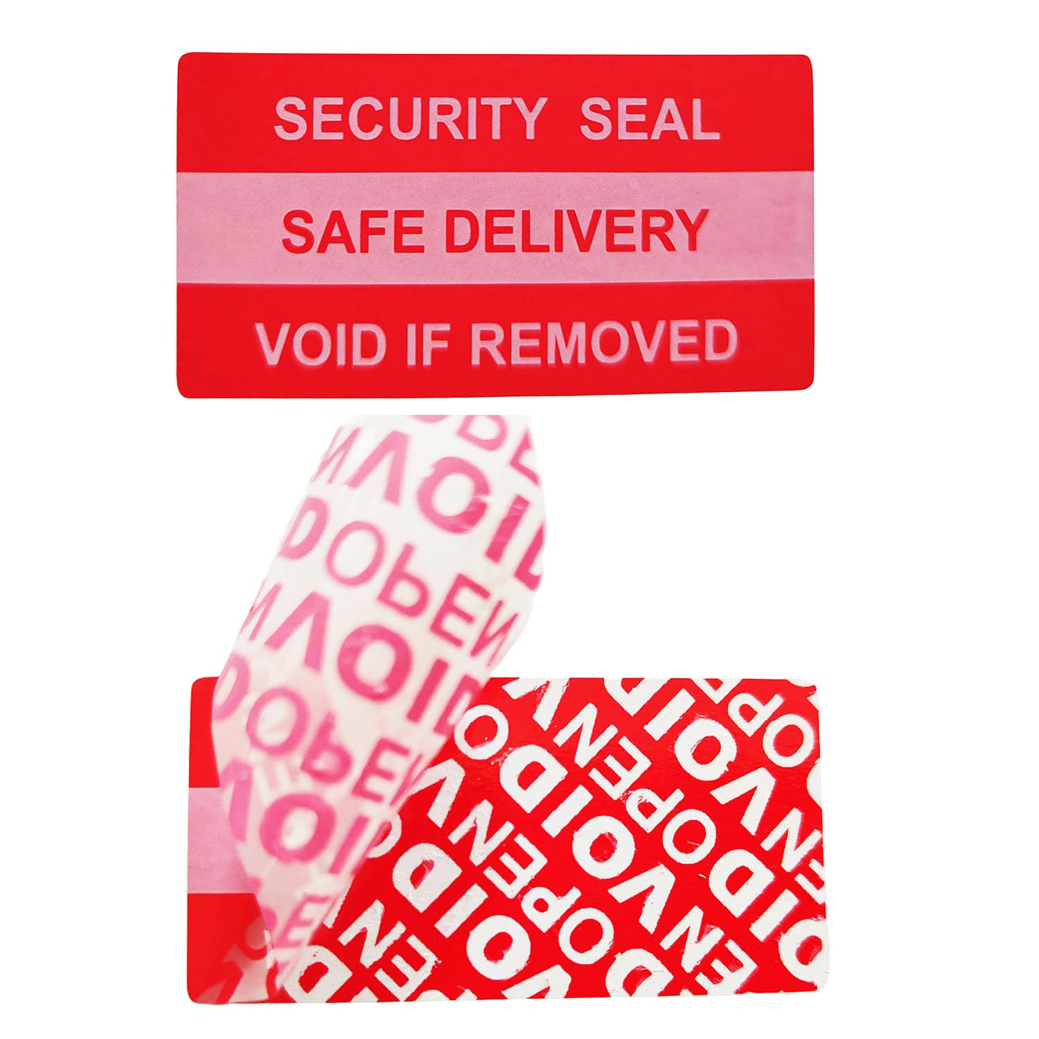 TSPC SECSEAL 200pcs 25x50mm Tamper Proof Partial Transfer Tamper Evident Security Void Stickers Labels Seals (1 x 2 Inches,Matte Red) - Image 2