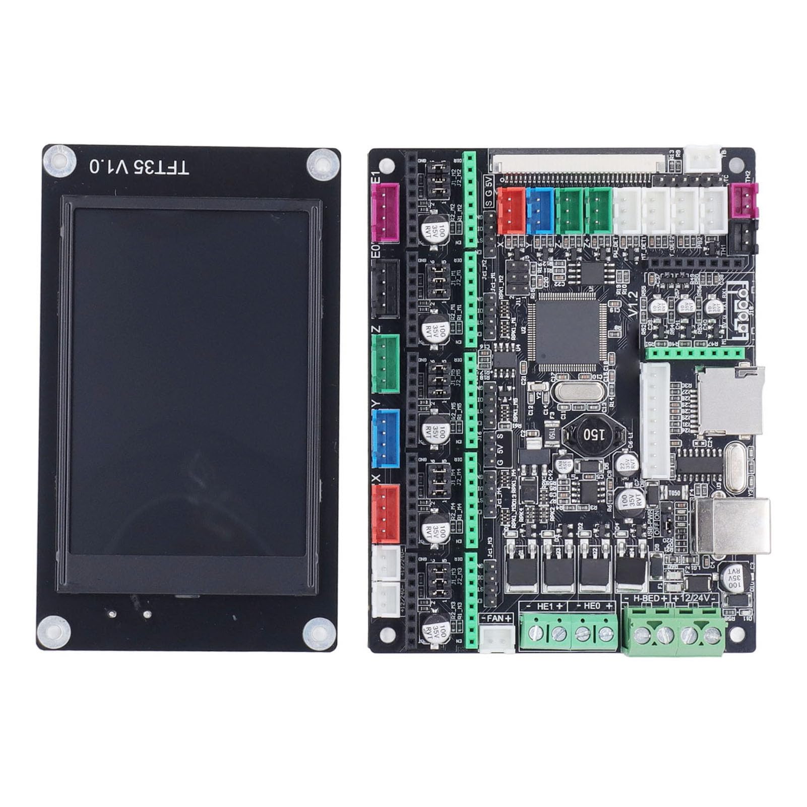 FTVOGUE Zestaw Płytki Sterującej PCB Drukarki 3D z Ekranem Dotykowym TFT35 Płyta Główna Aktualizacja Karty Pamięci 12 do 24 V dla Użytkowników XYZ CoreXY Kossel