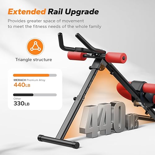 Miniatura 4 de MERACH Máquina de abdominales, equipo de entrenamiento abdominal, máquina de entrenamiento abdominal ajustable para entrenamiento de abdominales