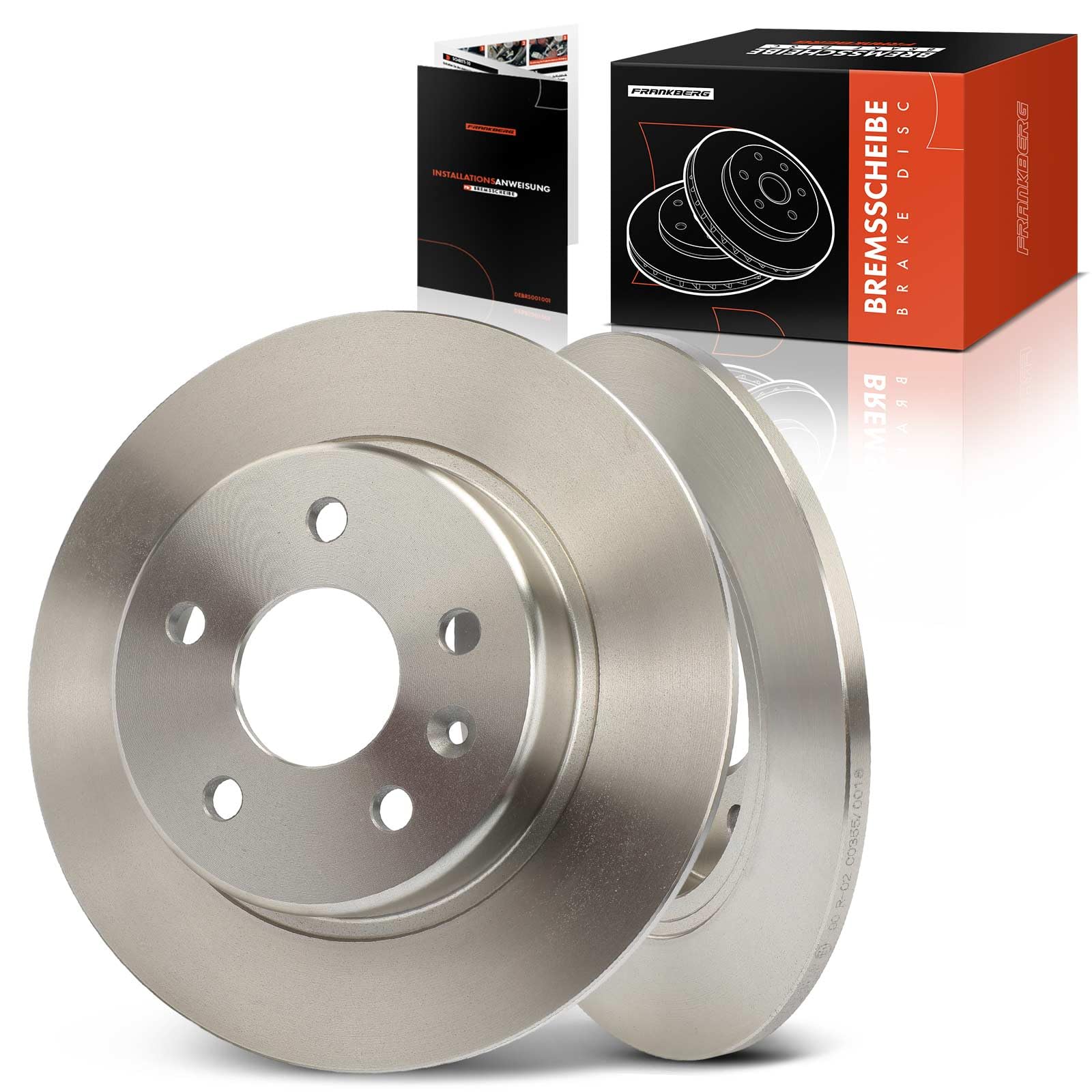 Frankberg 2 x tarcze hamulcowe tylne pełne Ø 264 mm 13514612 13509119 | Kompatybilny z Ampera-E F17, Astra K Kasten/Hatchback, Astra K Sports Tourer B16, Astra K Kasten/Kombi, Astra K B16