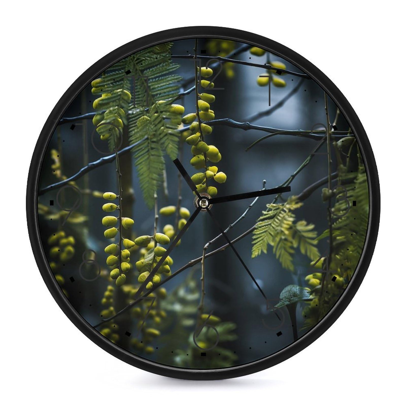 XOPEKVLAWM Wall Clock 10 Inch Non-Ticking Silent Modern Simple Style Round Decor Clocks Seed Bud Clock Decorative Battery Operated Wall Clocks for Home Office Living Room Bedroom Kitchen