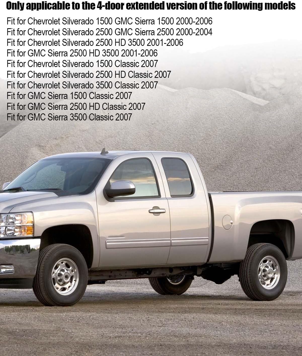 Extended Cab Door Seal Weatherstrip Fit for GMC Sierra Chevrolet Silverado 1500 2500 3500 HD Classic 2000-2006 Replace 5130971, Left and Right