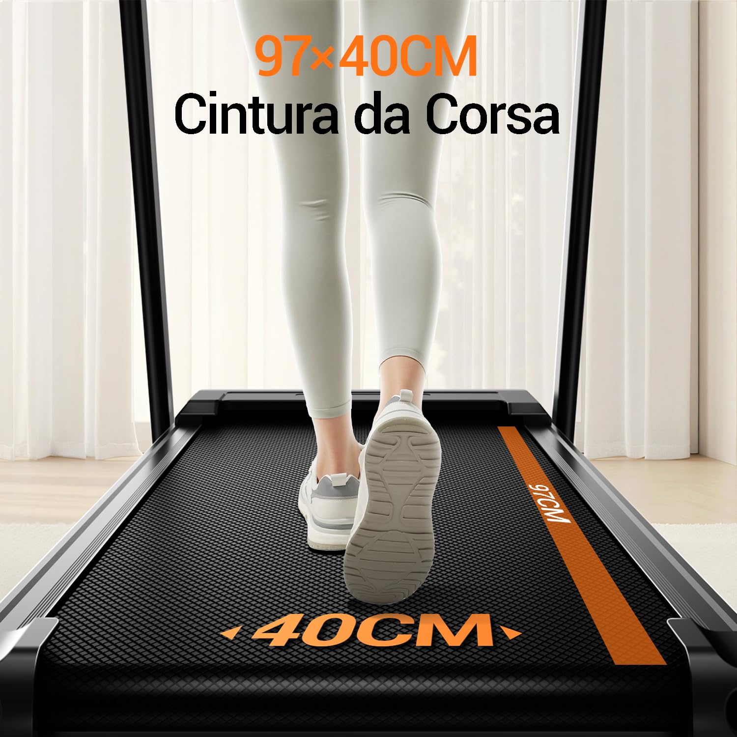 CURSOR Tapis Roulant Salvaspazio con Inclinazione 15%, Tapis Roulant Elettrico 12KM/H, Tapirulan Pieghevole da Casa con Motore da 3.0 HP e Display LED, Carico Massimo 136KG