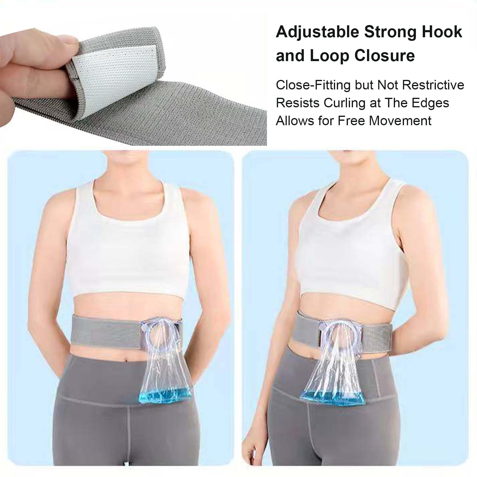 Fascia per Stomia Gonfiabili, Cintura di Supporto per Stomia Regolabile, Cintura Stoma Elastica Addominale per Colostomia e Ileostomia Cura Post-Operatoria