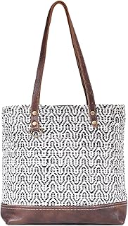 Myra Bag Blissy Upcycled Canvas & Leather Tote Bag S-1594