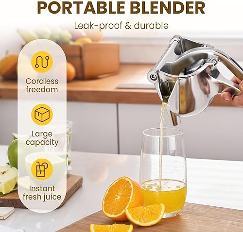 Miniatura 2 de Extractor de jugo de fruta fresca de aleación de aluminio, exprimidor manual de actualización 2025, exprimidor de mano, exprimidor de limón, fácil