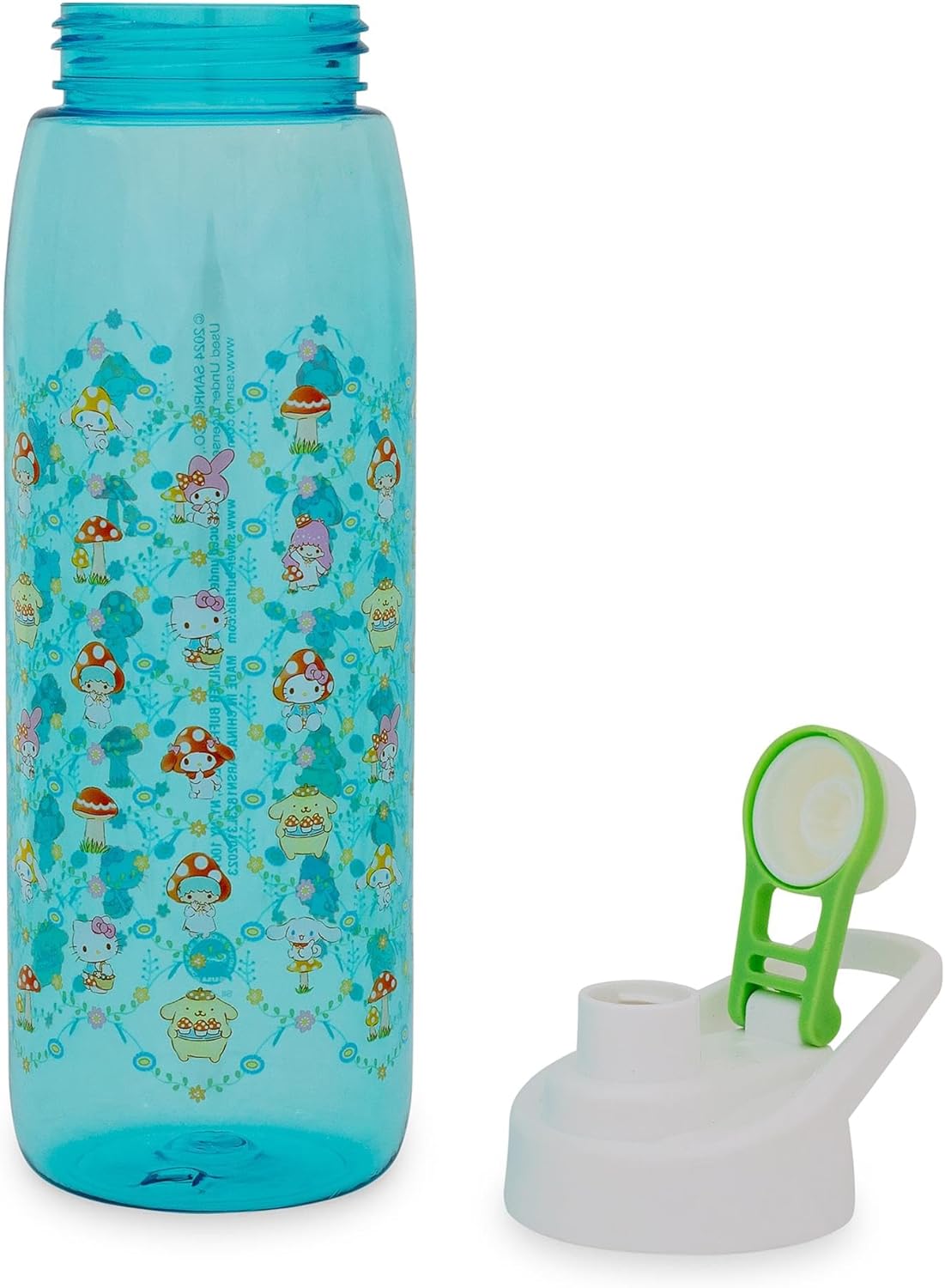 Silver Buffalo Sanrio Hello Kitty And Friends Mushroom Crew Water Bottle With Screw-Top Handle Lid | Large Plastic Sports Jug | Holds 28 Ounces - Image 4