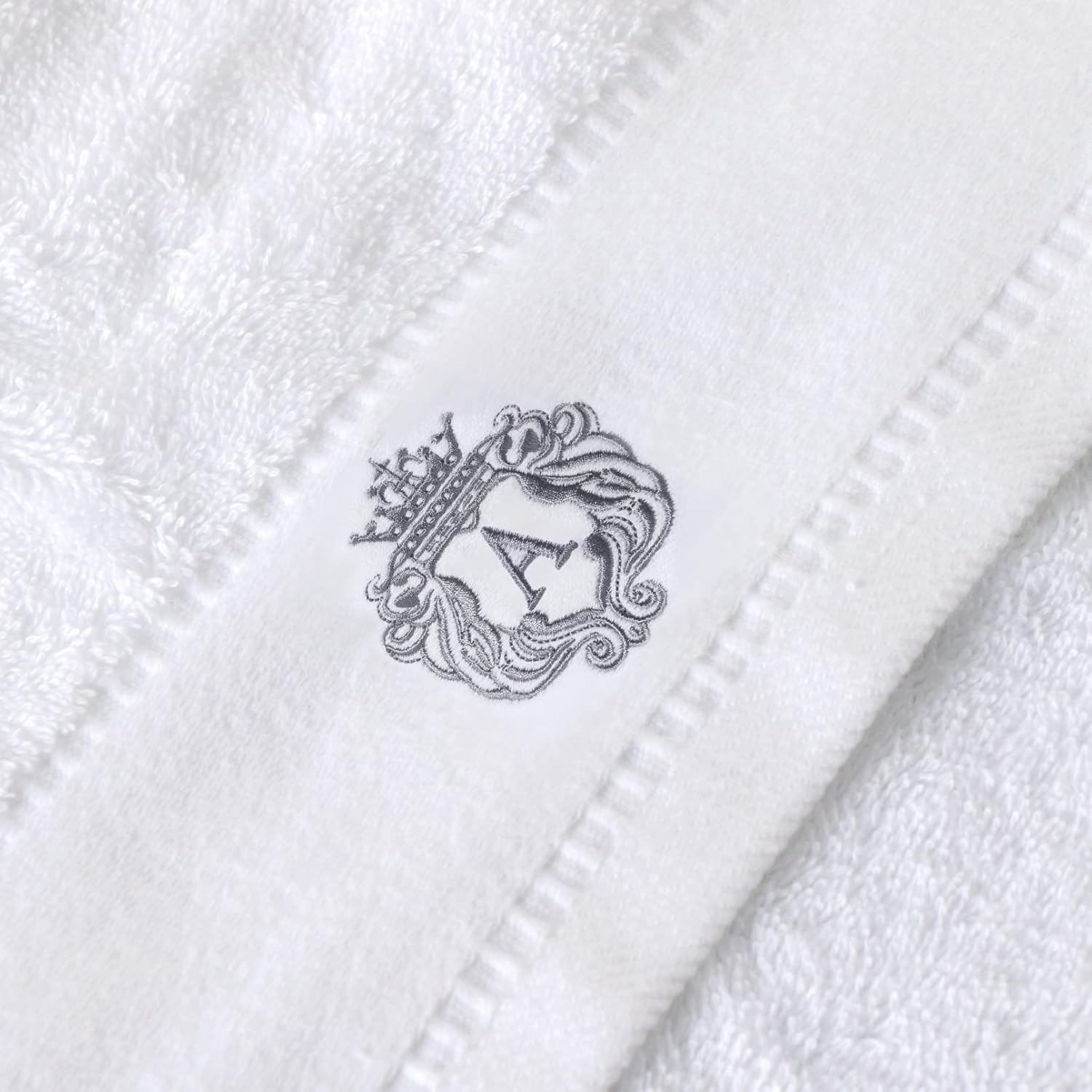 Sunshinejing WDTBFY Cotton Bath Towel Set Luxury Hotel & Spa Bathroom Hand Towels Embroidery Washcloth Decoration Bath Sheets (White-A) - Image 2
