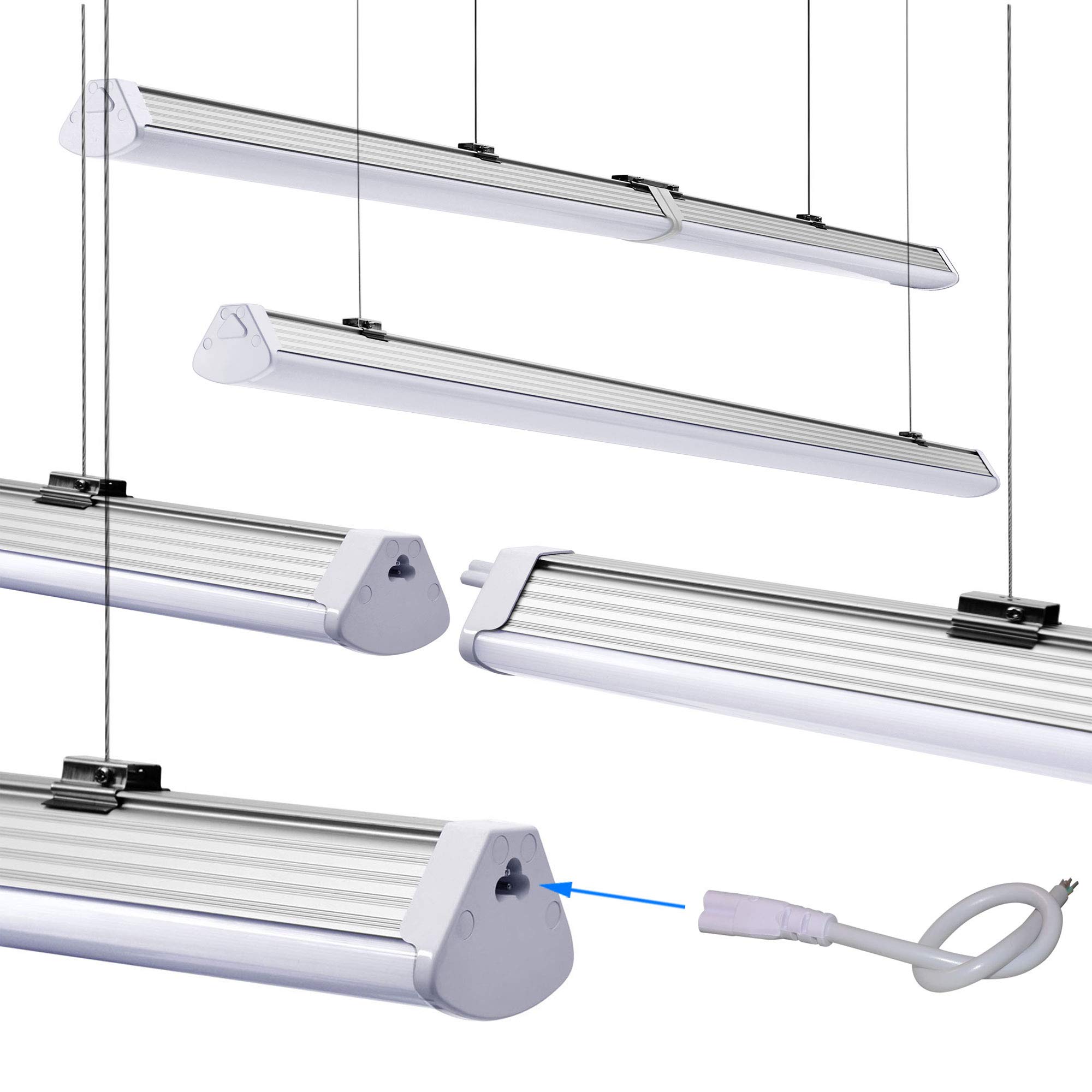 max K O M F O R T LED Linear Hallenleuchte IP42 Feuchtraum Tube Röhre Leuchte 40W Industrielampe Pendelleuchte Lichtleiste 120 cm