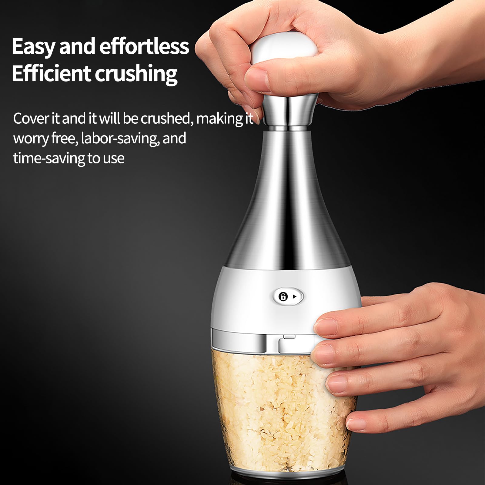 Mini Multi-Functional Stainless Steel Deluxe Cutter Garlic - Easy to Clean, for Chopping Garlic, Onions, Potatoes, Peppers (1) (1)