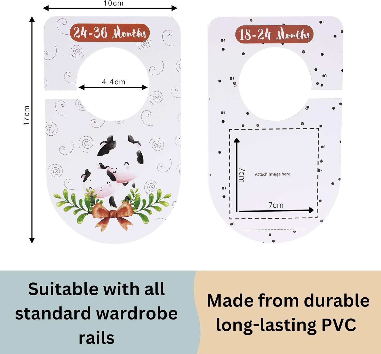 Hamedis Customisable Wardrobe Dividers, 8 x Unisex Baby Closet Organiser Hangers (Newborn to 36 Months) - Image 3