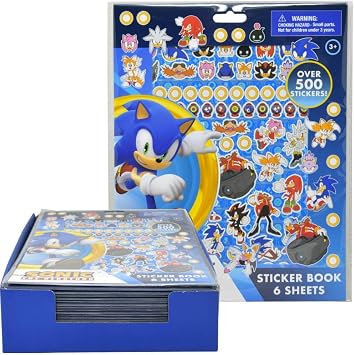 Sonic The Hedgehog Stickers Book Sheets Sonic 500