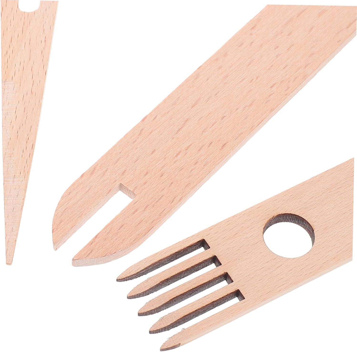 Hohopeti 1set Mini Wooden Weaving Set Hand Tools Weaving Needles and Shuttle for Tapestry Blanket Making for Crafting Enthusiasts