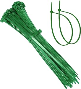 EKIND Cable Zip Ties, 100 Pack 8 Inch Self Locking UV Resistant Nylon Plastic Wire Ties Perfect for Electric Cables/Connecter Plants, Home, Office, Garage, Indoor and Outdoor (Green)