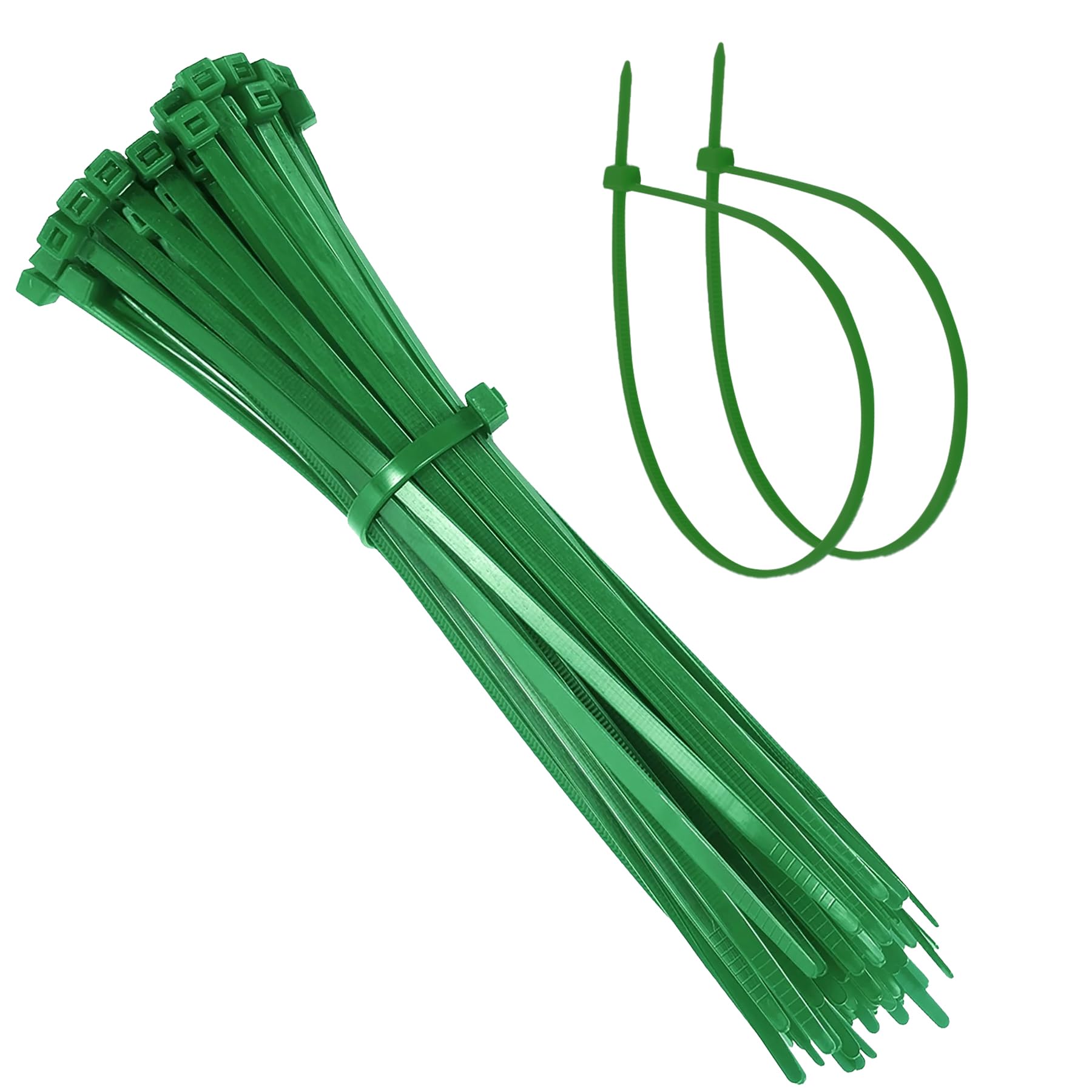 EKIND Cable Zip Ties, 100 Pack 8 Inch Self Locking UV Resistant Nylon Plastic Wire Ties Perfect for Electric Cables/Connecter Plants, Home, Office, Garage, Indoor and Outdoor (green) 7.9 Inch Green