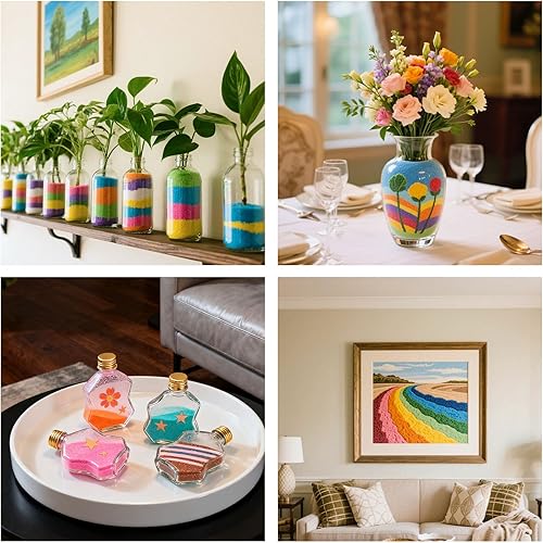 Miniatura 4 de 3 otters Kit de arte de arena 21 bolsas de arena artística para niños 463 libras colores surtidos de arena escénica para niños pintura de arte de