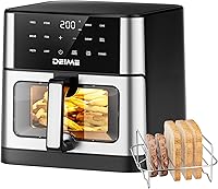 Vista 8 de Freidora de aire DEIME 10.2 QT sin aceite de 1700W de gran capacidad con horno freidoras de aire cocina saludable con 10 ajustes preestablecidos