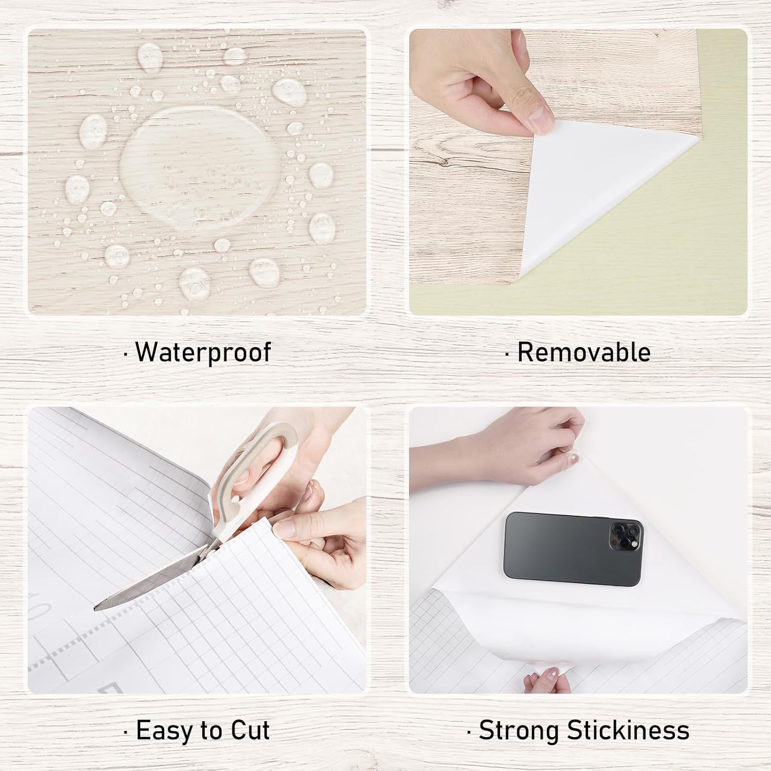 Wallercity Oak Wood Grain Contact Paper for Kitchen Countertops Light Wood Peel and Stick Wallpaper for Table Tops Desk Vinyl Self Adhesive Waterproof Wall Paper for Countertop Cabinets 15.8''x78.7''