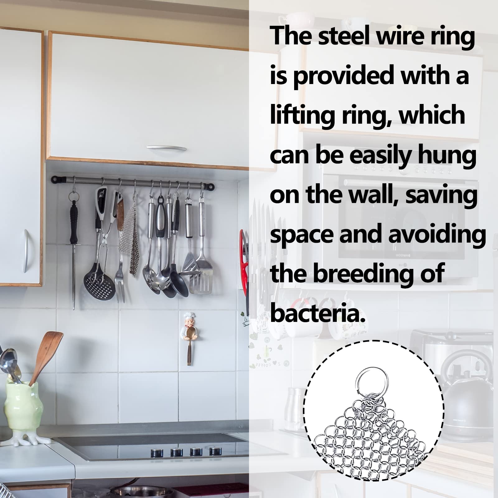 Pulitori In Acciaio Inox Per Ghisa - 2 Pezzi, Per Forni Olandesi, Barbecue E Wok - Foto 4