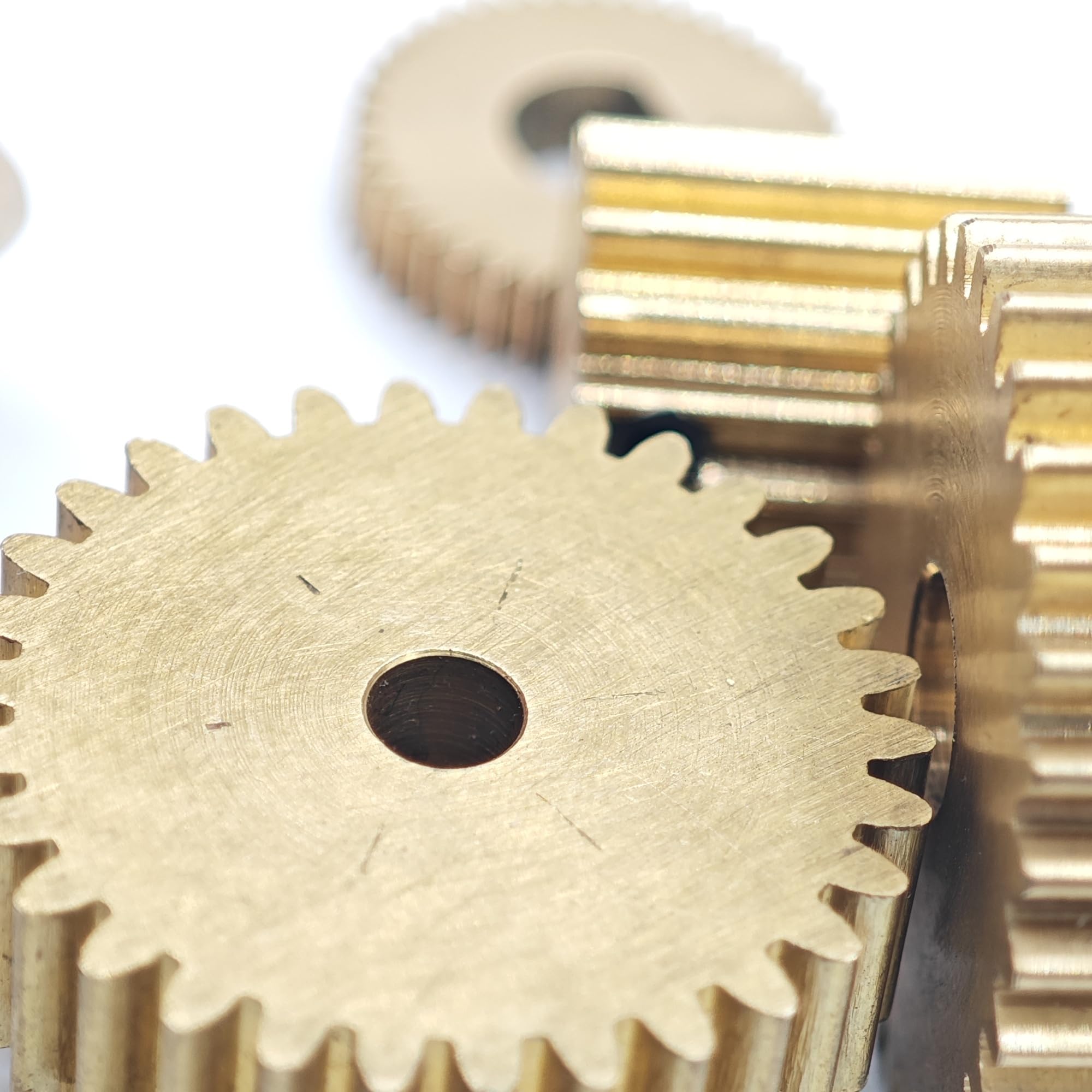 Ingranaggio cilindrico piatto in ottone da 0,6 M, 150 denti, spessore 5 mm, modulo 0,6, pignone da 150 denti meccanico(12.7mm bore)