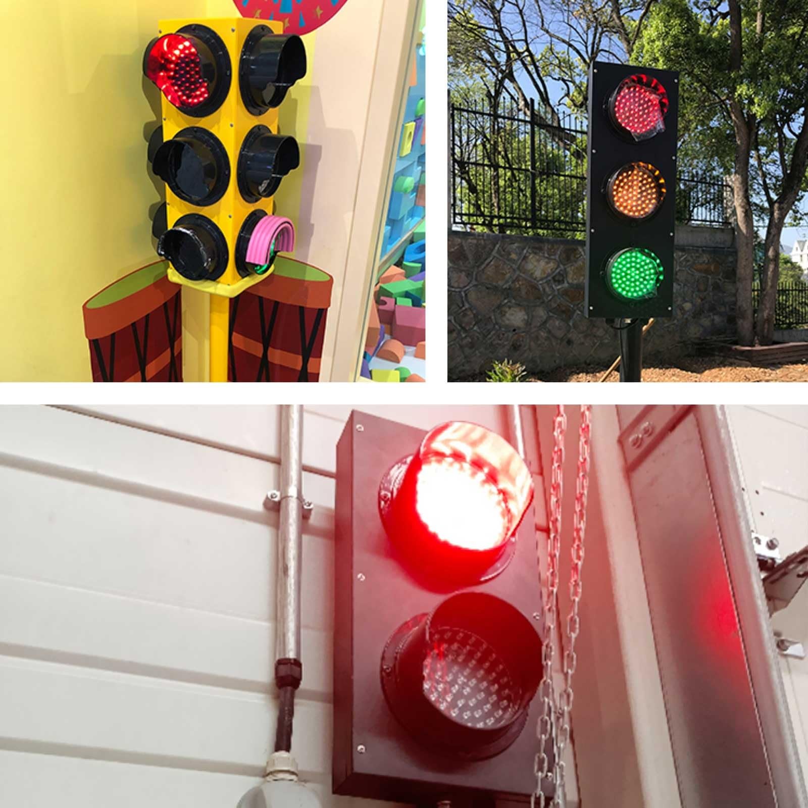 Sygnalizator Świetlny LED, Światło Ostrzegawcze Montowane na Ścianie, Światło Stopu na Rampie Załadunkowej, Wodoodporny Sygnalizator Bezpieczeństwa 12-24V(White,100mm/4in)