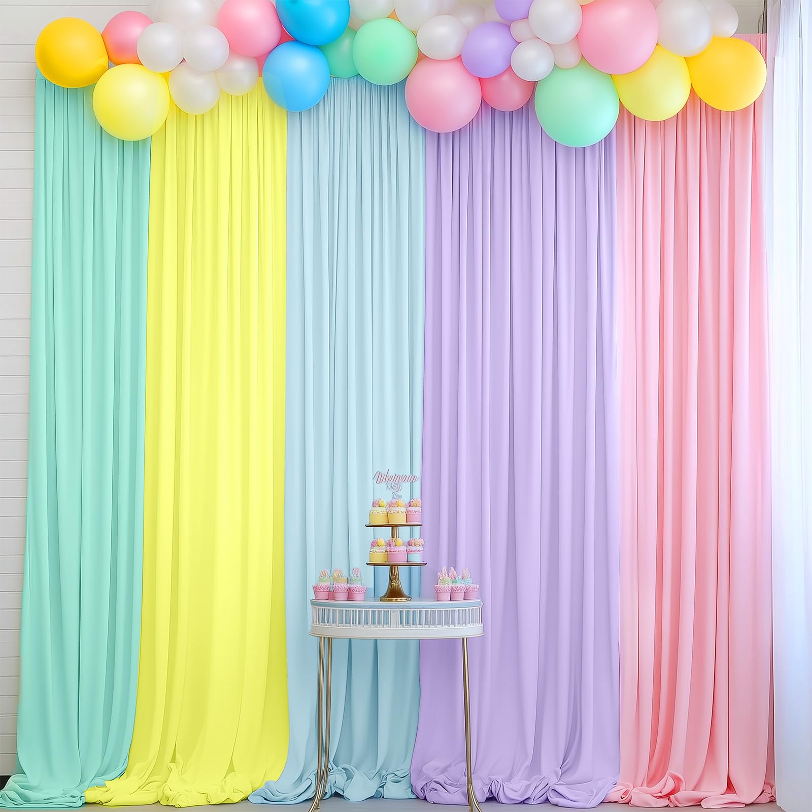 10x7ft Unicorn Backdrop Curtains - Magical Pastel Rainbow Party Background for Birthday, Baby Shower, Girls Event -Wrinkle-Free Fabric, Easy to Hang,Reusable Photography Backdrop Decoration