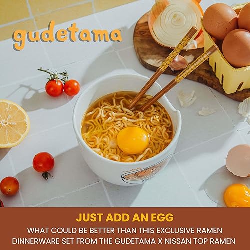 Miniatura 5 de Sanrio Gudetama x Top Ramen "Dream Come True" - Juego de tazón de ramen y palillos
