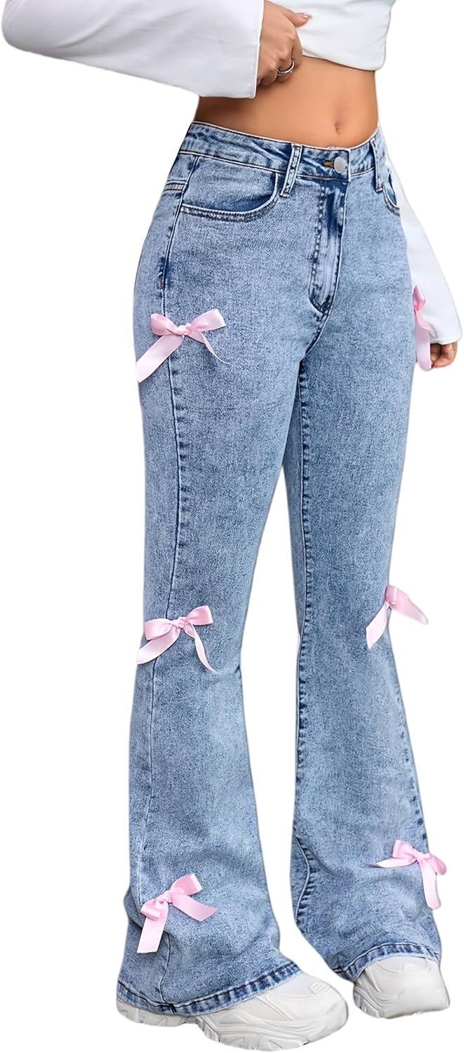 Girls Bootcut Jeans Soft Stretch Denim Flare Pants for Girls 7–14 High Waist Comfy Everyday School Wear - Image 2