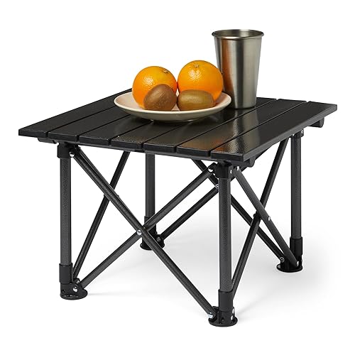 Amazon Basics Camping Table, Made of Alloy Steel and Aluminum, Small, Folding, Camping Essentials, Black