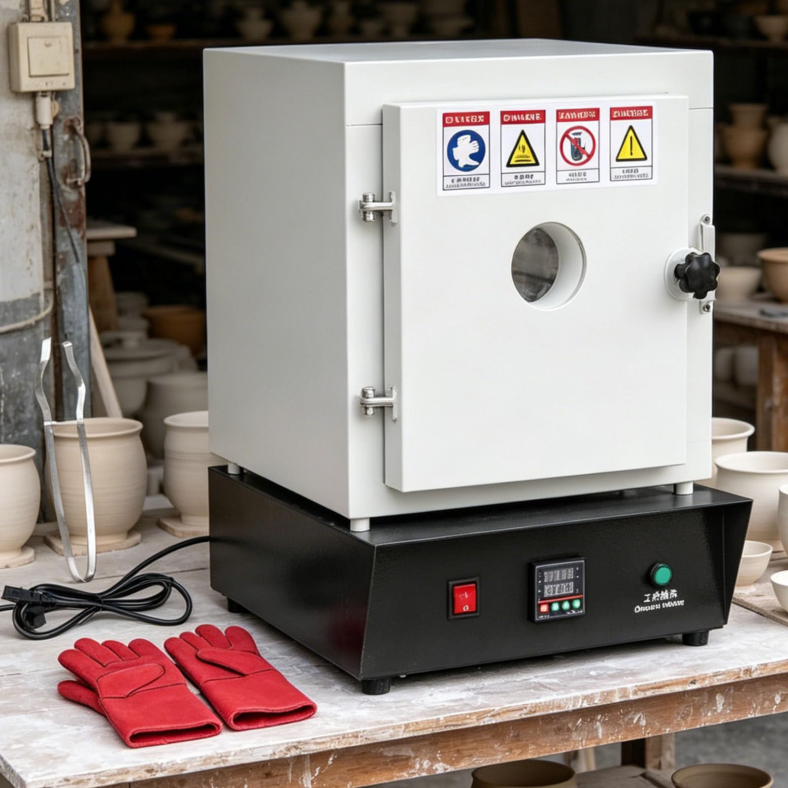 ZXSYYDS Digital Display Burnout Furnace,Tabletop Electric Sintering Furnace, 1500w Electric Kiln 1150℃ Metal Melting Furnace, Pid Temperature Control, Muffle Oven, for DIY Projects