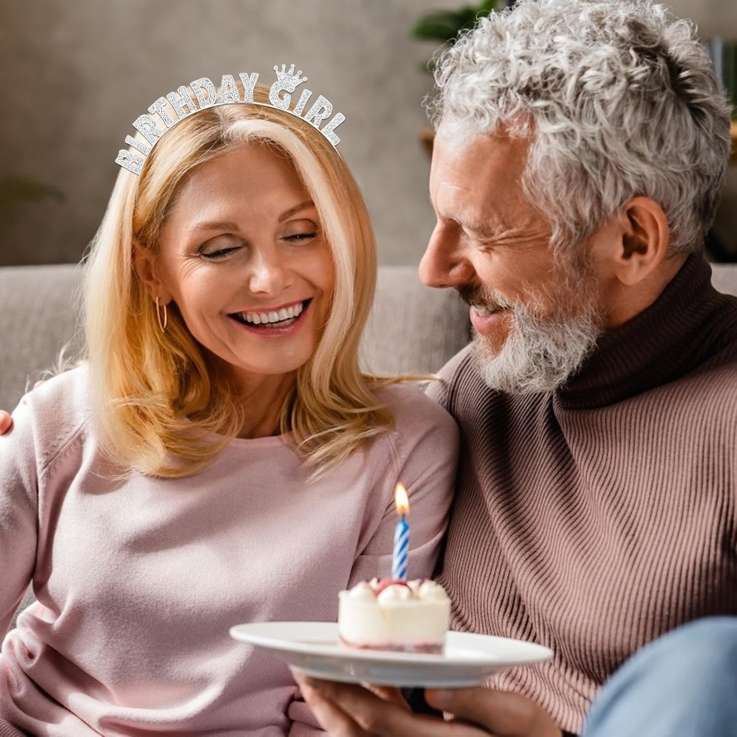 CIEHER Birthday Headband Birthday Girl Tiara Crown for Birthday Decorations Silver - Image 6