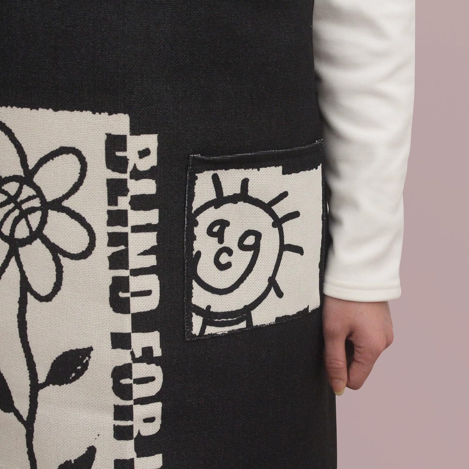 Delantales de Cocina para Hombre y Mujer, de algodón y Lino, para el hogar, la Cocina y el Restaurante, Talla única, Color Negro.