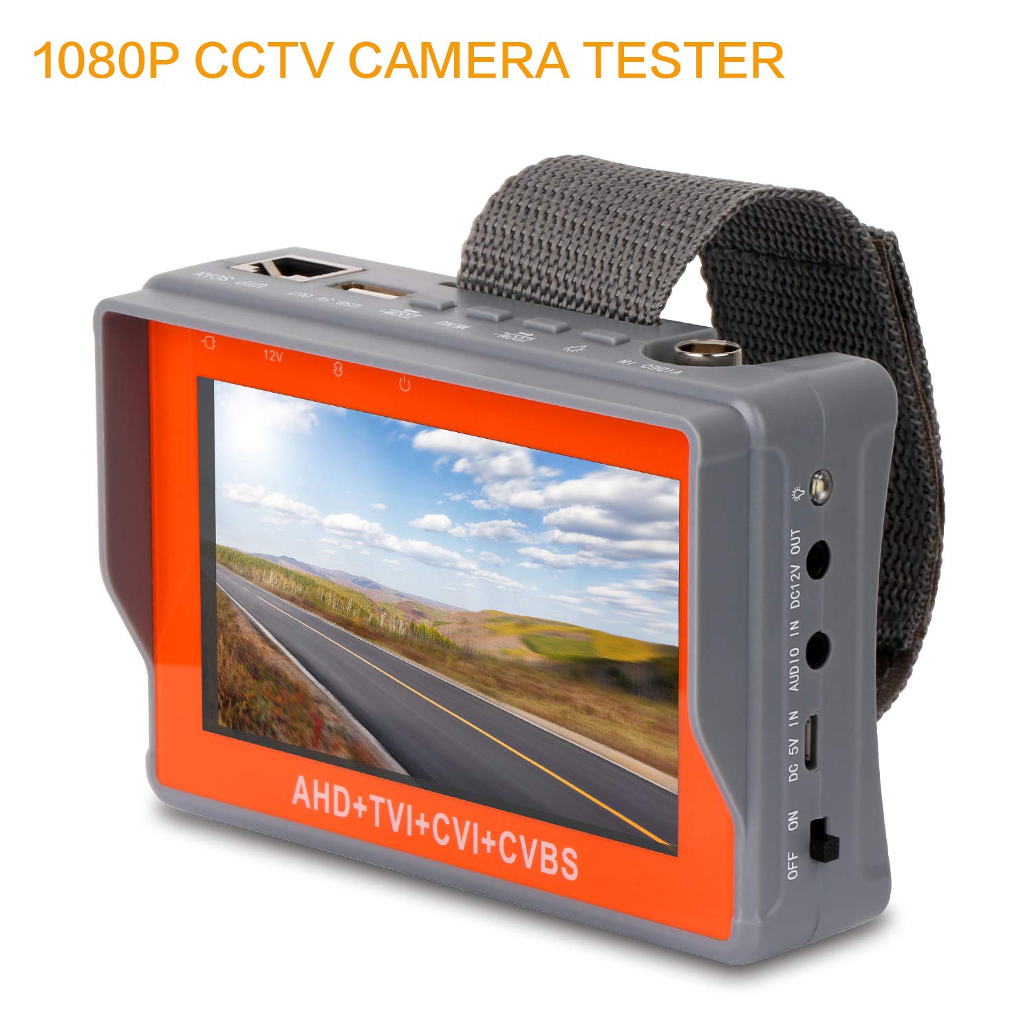 CCTV Tester 4-in-1 Portable Camera Tester 1080P AHD/TVI/CVI/CVBS Analog Tester 4.3-inch LCD Monitor Wrist Video Tester Cable Test PTZ Control 12V Power Output Audio Tester (IV7S)