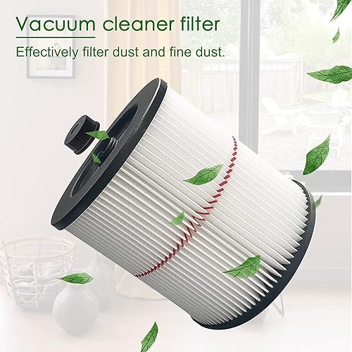 Miniatura 4 de Filtro de repuesto para Shop Vac Craftsman 9-17816 Filtro de aire húmedo y seco para aspiradora de 5, 6, 8, 12 y galones más grandes, paquete de 2