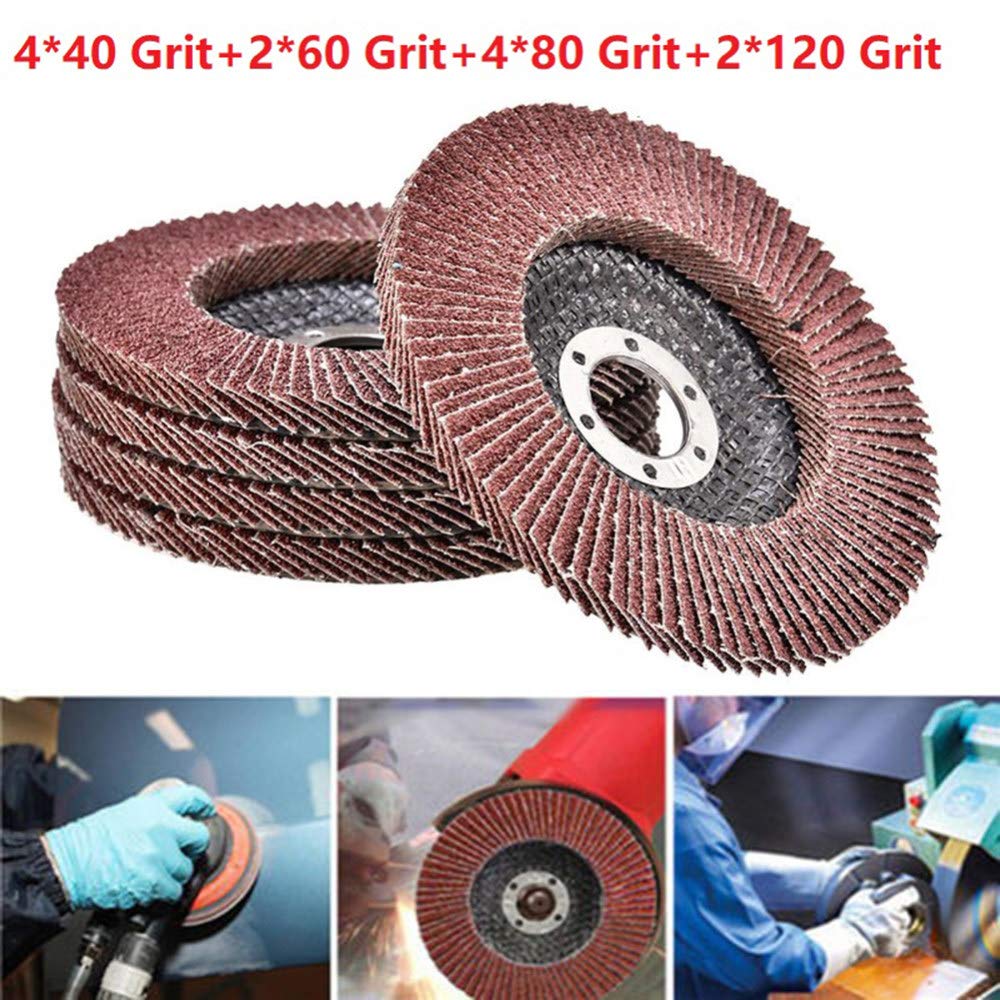 Rueda de Pulido, 12 Piezas de 4,5 Pulgadas Y 115 Mm, Discos Abrasivos Planos para Amoladora Angular, Discos de Lijado, Metal, Plástico, Madera, Abrasivo/China