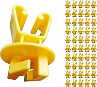 QMARK 50 Pack Electric Fence Insulators for U Posts, Polyrope & Chain Link - Snug Fit, Durable Yellow Plastic