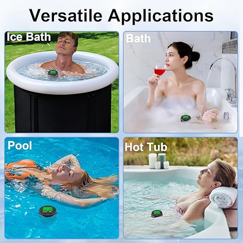 Miniatura 7 de Termómetro de baño de hielo 2 en 1 con temporizador, termómetro de inmersión en frío para baño de hielo flotante, -4158, IPX7 impermeable
