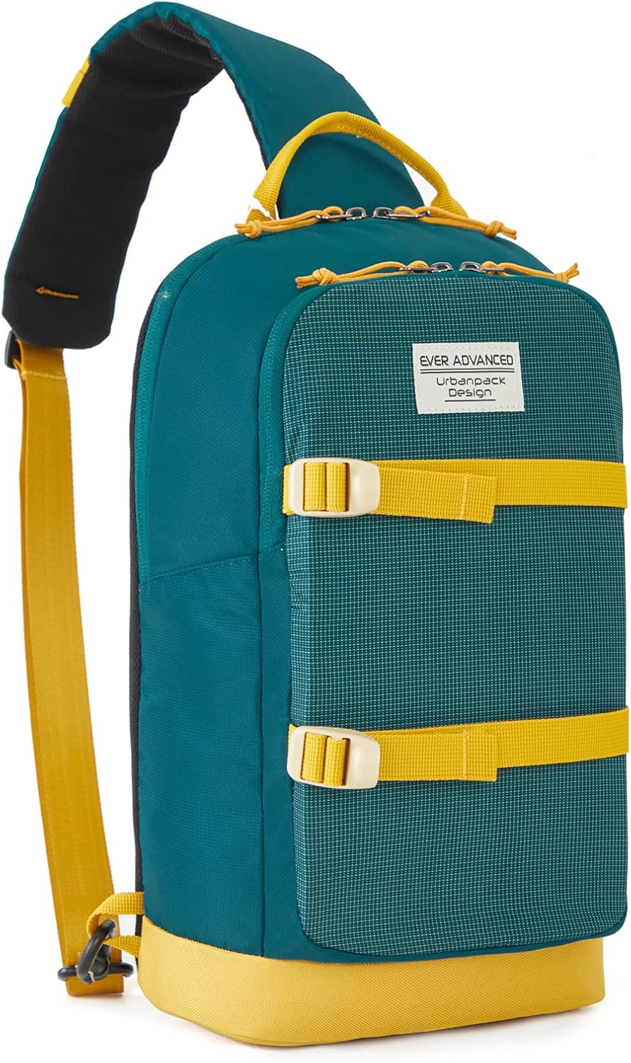 EVER ADVANCED Crossbody Sling Bag for Men Women Shoulder Bag, Small One Strap Backpack Lightweight Chest Bags for Travel, Hiking, Dog Walking, Cycling, Capacity 7L, Green