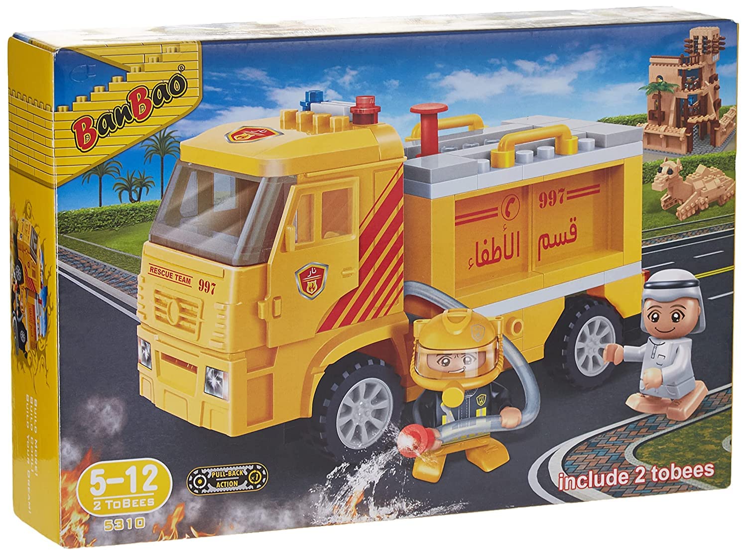 BanbaoFire Truck Local Tobee And Fireman, Multi-Colour, 5310