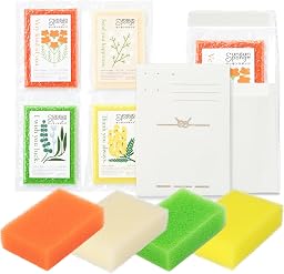 サンサンスポンジ 4個セット 封筒4枚付き ギフト プチギフト プレゼント キッチンスポンジ スポンジ 食器洗い キッチン用品 フラワー4色