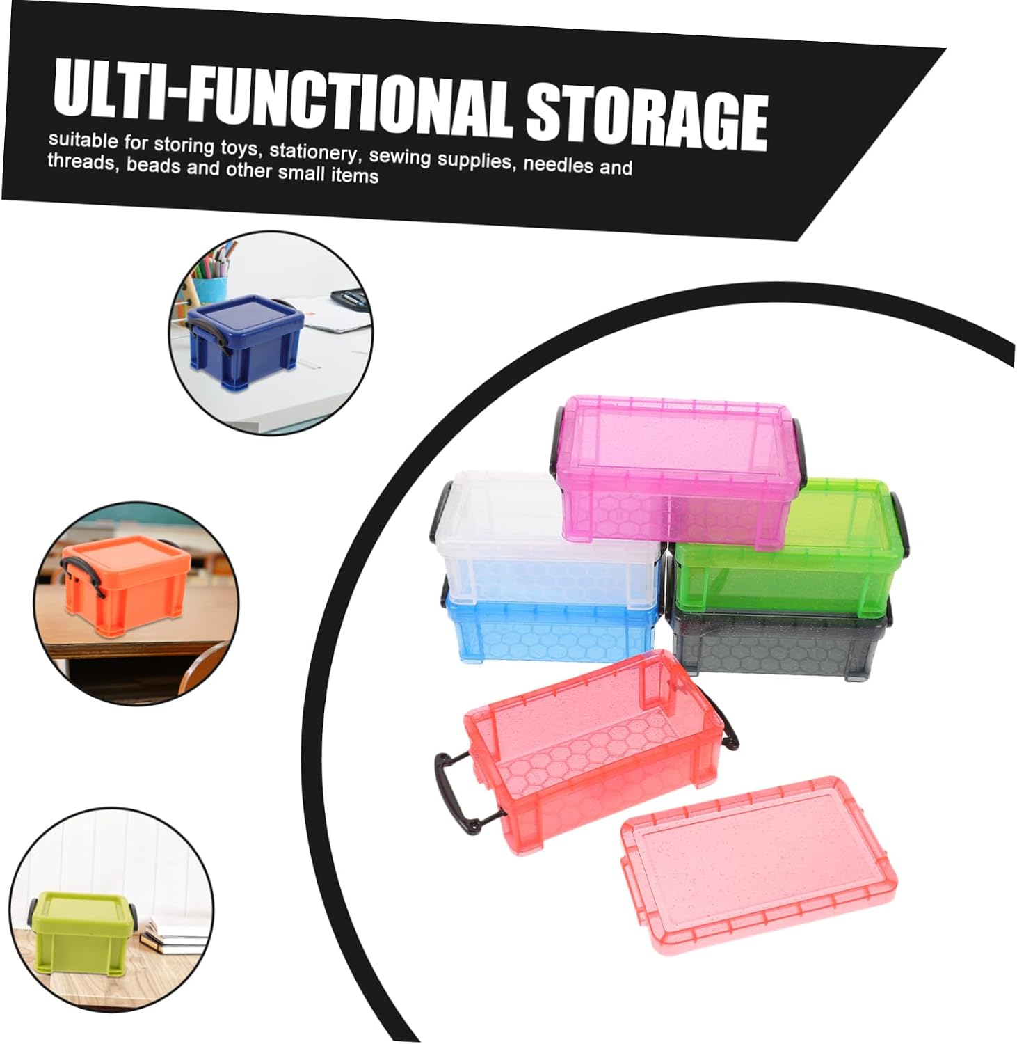 9pcs Mini Lock Storage Box Plastic for Small Items