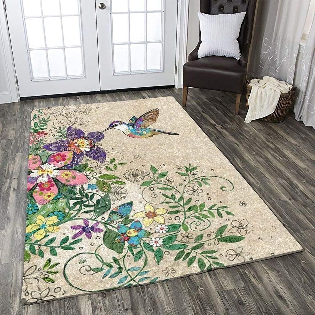 Spring Hummingbird Area Rugs Carpet Living Room Hummingbird Decor Outdoor Floor Non-Slip Play Decor Rug Carpet Bedroom Summer Home Decor 2x3 3x5 4x6 5x8 Hummingbird Doormat Rug