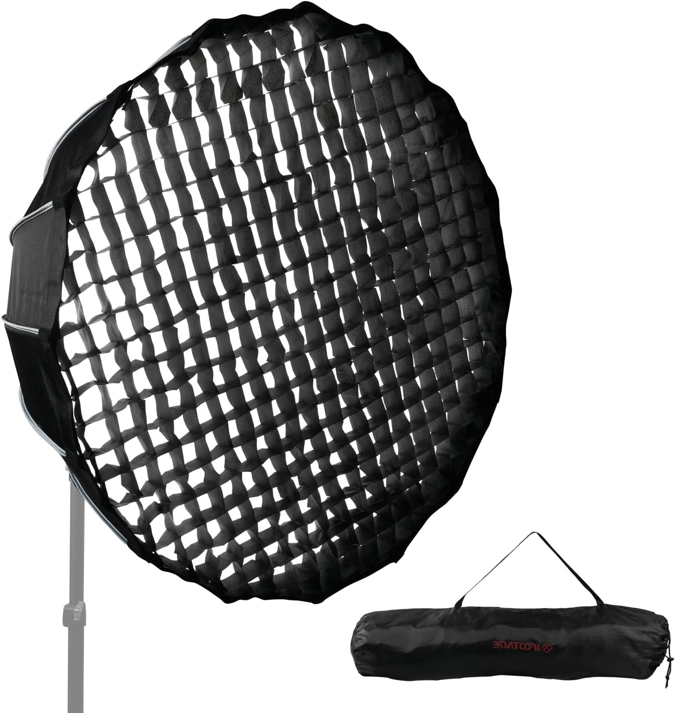 IFOOTAGE Lantern Softbox,Deep Parabolic Soft Box,Removable Black Honeycomb Grid, Built-in 2xWhite Diffuser,Aluminum Alloy Frame,Suitable for 220w,320w Continue Lighting LED(35.45"/90cm)