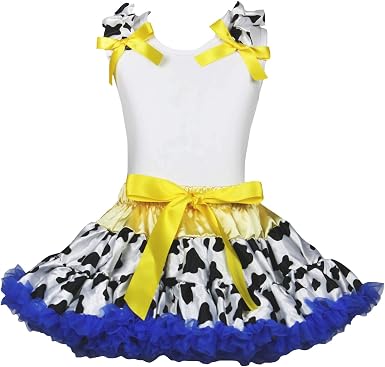 Amazon.com: Vaquera Camisa Blanca Amarillo Azul Pettiskirt de vaca ganadero  Chica Ropa Outfit 1 – 8Y : Ropa, Zapatos y Joyería