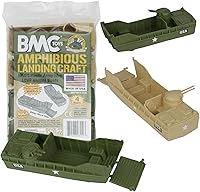 Vista 7 de BMC Classic Marx Landing Craft - 4 unidades de plástico gris ejército hombres vehículos de barco