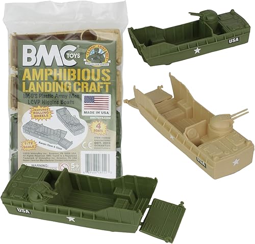 Miniatura 7 de BMC Classic Marx Landing Craft - 4 piezas de plástico gris del ejército para hombres
